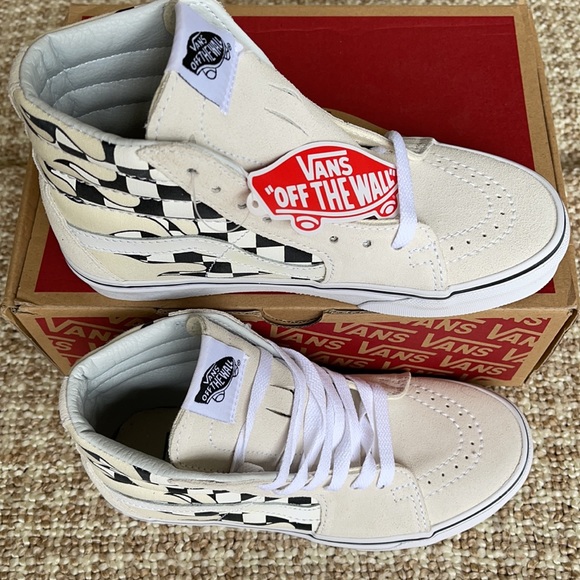 Vans Sk8-Hi Checker Flame Classic White Mens - Picture 4 of 16